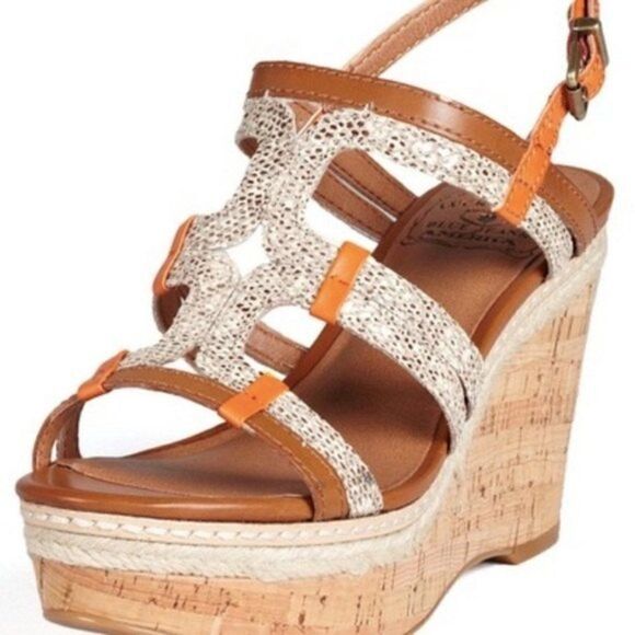 Lucky Brand Keena Snakeskin Print Wedge Sandal - Picture 1 of 6